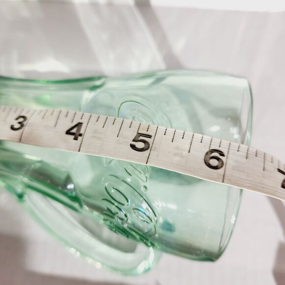 Libbey Coca Cola Mug Drinking Glass Handle Green Glass Vtg Embossed Design Retro - Picture 12 of 12